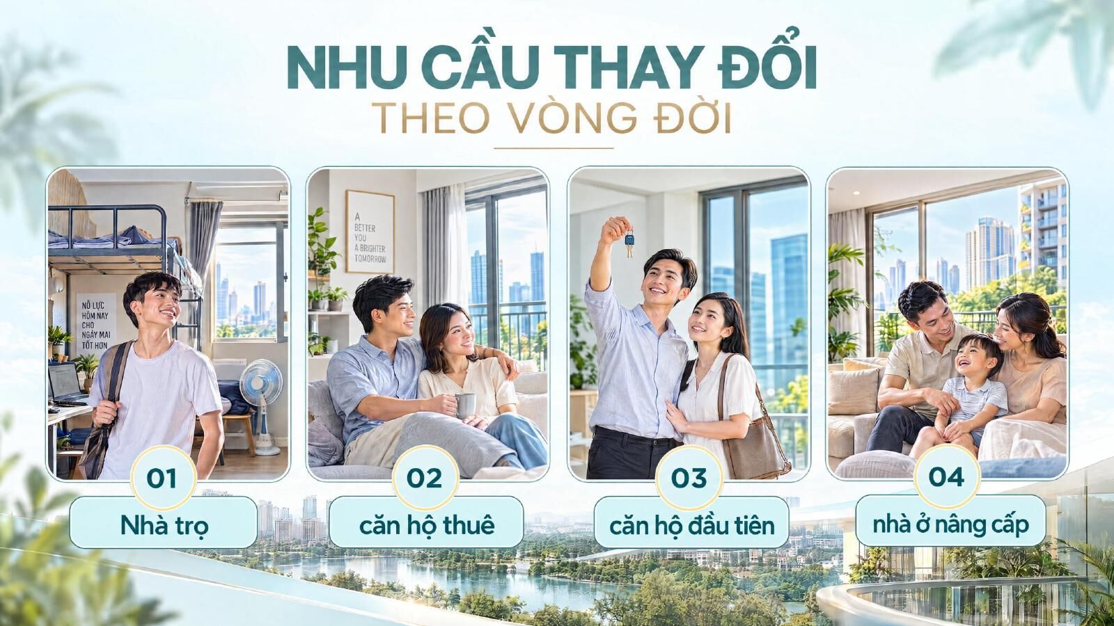 Nhu cầu nhà ở theo vòng đời: nhà trọ, căn hộ thuê, căn hộ đầu tiên và nhà ở nâng cấp